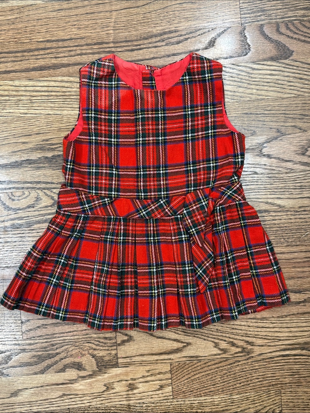 Vintage Girls Red Plaid Dress Archie Brown & Son Size 3T